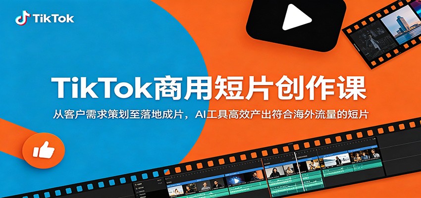 TikTok商用短片创作课：从客户需求策划至落地成片，AI工具高效产出符合海外流量的短片-小艾项目网