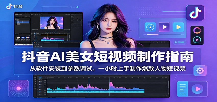 抖音AI美女短视频制作指南：从软件安装到参数调试，一小时上手制作爆款人物短视频-小艾项目网