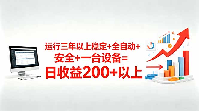 三年以上稳定+全自动+安全+一台设备=日收益200+-小艾项目网