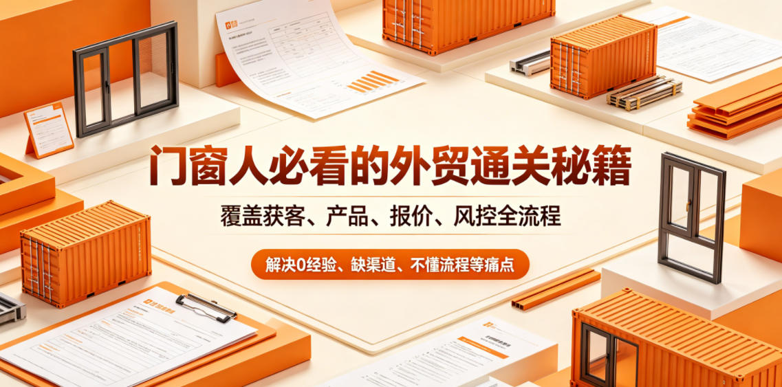 门窗人必看的外贸通关秘籍，块覆盖获客、产品、报价、风控全流程，解决0经验、缺渠道、不懂流程等痛点-小艾项目网