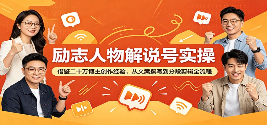 励志人物解说号实操:借鉴二十万博主创作经验,从文案撰写到分段剪辑全流程-小艾项目网