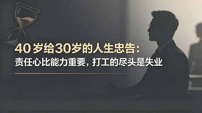 付费文章：40岁给30岁的人生忠告：责任心比能力重要，打工的尽头是失业-小艾项目网