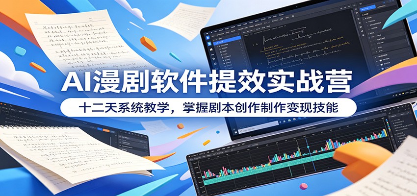 AI漫剧软件提效实战营：十二天系统教学，掌握剧本创作制作变现技能-小艾项目网