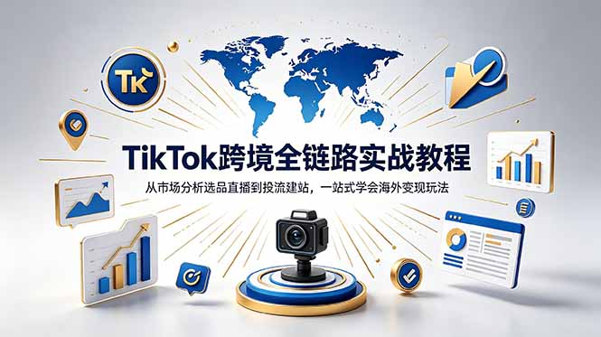 TikTok+独立站跨境基础全套教程，拆解平台盈利逻辑，新手从零跑通变现全流程-小艾项目网