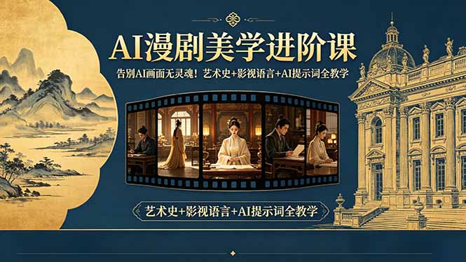 告别AI画面无灵魂！AI漫剧美学进阶课-更新，艺术史+影视语言+AI提示词全教学-小艾项目网