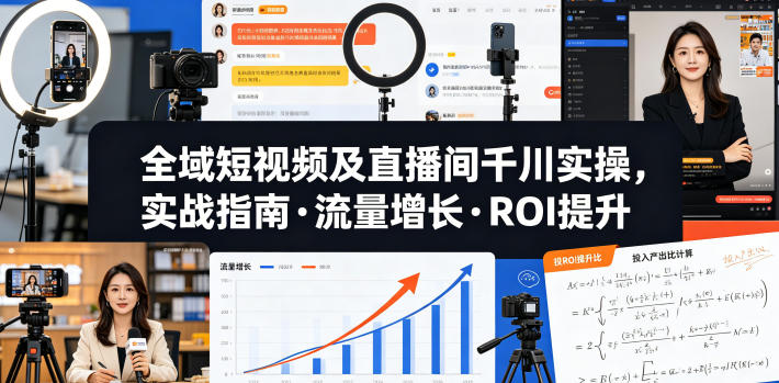 全域短视频及直播间千川实操,实战指南·流量增长·ROI提升(更新)-小艾项目网
