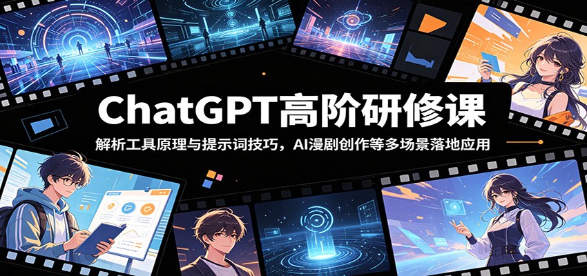 ChatGPT高阶研修课:解析工具原理与提示词技巧,AI漫剧创作等多场景落地应用-小艾项目网