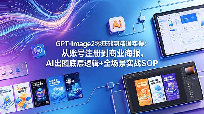 GPT-Image2零基础到精通实操：从账号注册到商业海报，AI出图底层逻辑+全场景实战SOP-小艾项目网