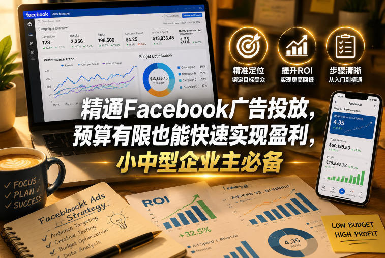 精通Facebook广告投放，预算有限也能快速实现盈利，小中型企业主必备【原创双语字幕】-小艾项目网