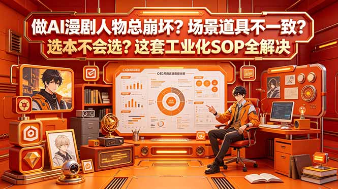 做AI漫剧人物总崩坏？场景道具不一致？选本不会选？这套工业化SOP全解决 (更新-小艾项目网