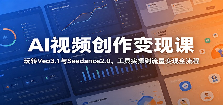 AI视频创作变现课:玩转Veo3.1与Seedance2.0,工具实操到流量变现全流程-小艾项目网