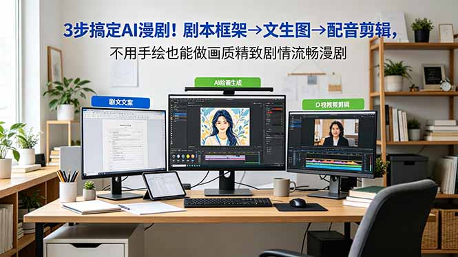 3步搞定AI漫剧!剧本框架→文生图→配音剪辑,不用手绘也能做画质精致剧情流畅漫剧-小艾项目网