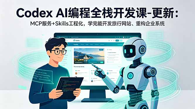 Codex AI编程全栈开发课-更新：MCP服务+Skills工程化，学完能开发旅行网站、重构企业系统-小艾项目网