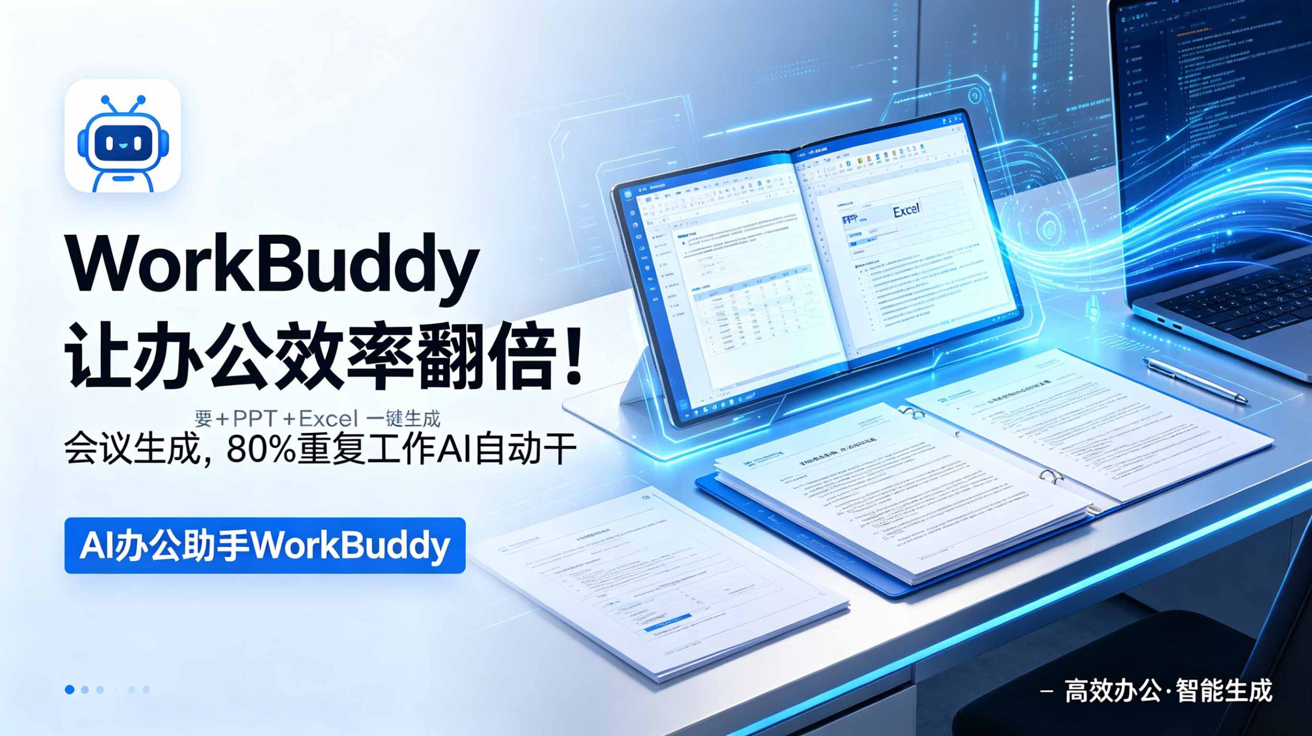 WorkBuddy让办公效率翻倍！会议纪要+PPT+Excel一键生成，80%重复工作AI自动干-小艾项目网
