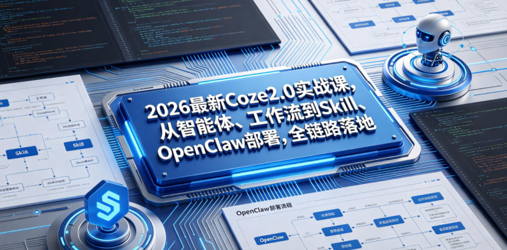 2026最新Coze2.0实战课,从智能体、工作流到Skill、OpenClaw部署,全链路落地-小艾项目网