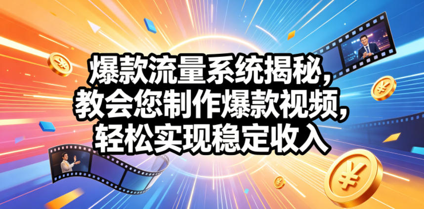 爆款流量系统揭秘,教会您制作爆款视频,轻松实现稳定收入【原创双语字幕】-小艾项目网