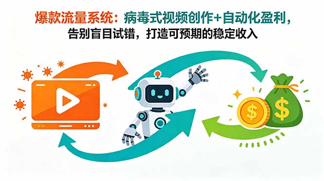 爆款流量系统:病毒式视频创作+自动化盈利,告别盲目试错,打造可预期的稳定收入-小艾项目网