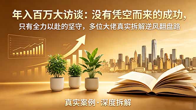 年入百万大访谈-更新:没有凭空而来的成功,只有全力以赴的坚守,多位大佬真实拆解逆风翻盘路-小艾项目网