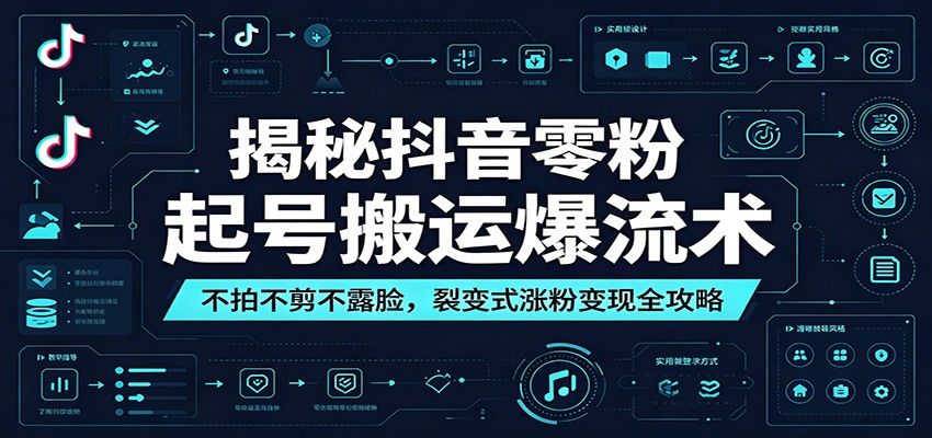 揭秘抖音零粉起号搬运爆流术:不拍不剪不露脸,裂变式涨粉变现全攻略-小艾项目网