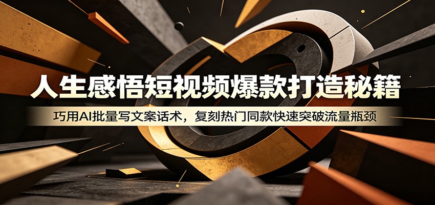人生感悟短视频爆款打造秘籍:巧用A 批量写文案话术,复刻热门同款快速突破流量瓶颈-小艾项目网