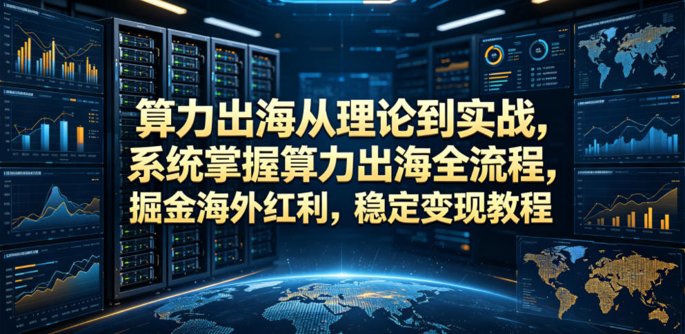 算力出海从理论到实战，系统掌握算力出海全流程，掘金海外红利，稳定变现教程-小艾项目网