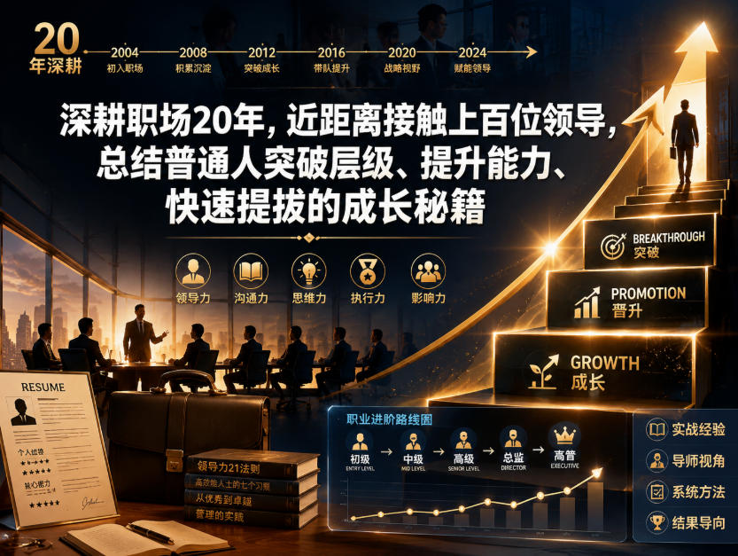 付费文章：深耕职场20年，近距离接触上百位领导，总结普通人突破层级、提升能力、快速提拔的成长秘籍(全网独家干货)-小艾项目网