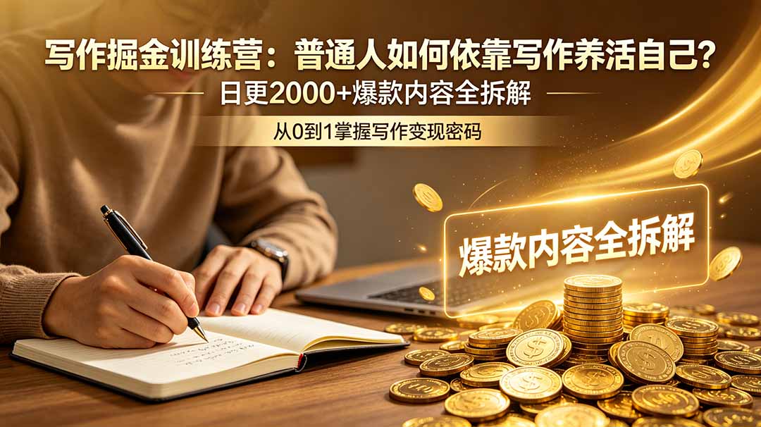 写作掘金训练营:普通人如何依靠写作养活自己?日更2000+爆款内容全拆解-小艾项目网