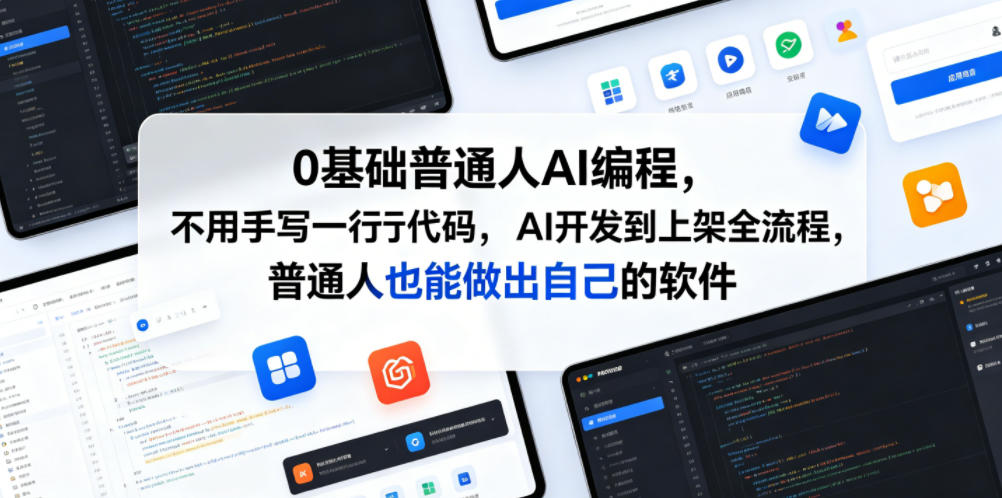 0基础普通人AI编程,不用手写一行代码,AI开发到上架全流程,普通人也能做出自己的软件-小艾项目网