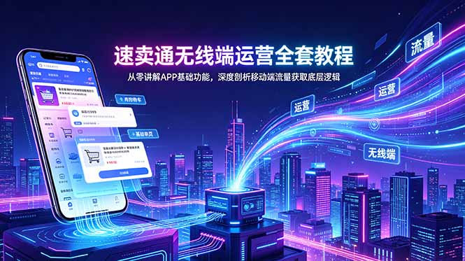 速卖通无线端运营全套教程,从零讲解APP基础功能,深度剖析移动端流量获取底层逻辑-小艾项目网