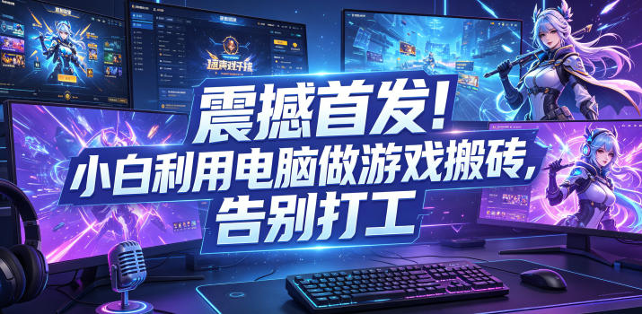 震撼首发！小白利用电脑做游戏搬砖，告别打工【揭秘】-小艾项目网