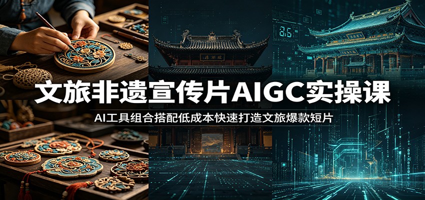 文旅非遗宣传片AIGC实操课:AI工具组合搭配低成本快速打造文旅爆款短片-小艾项目网