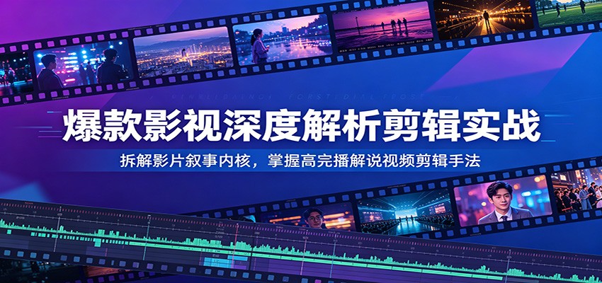 爆款影视深度解析剪辑实战：拆解影片叙事内核，掌握高完播解说视频剪辑手法-小艾项目网