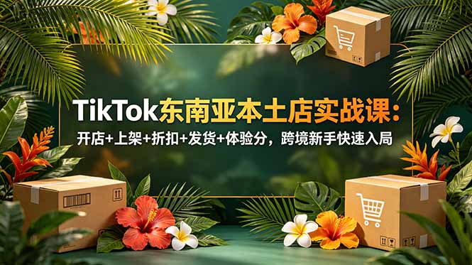 TikTok东南亚本土店实战课:开店+上架+折扣+发货+体验分,跨境新手快速入局-小艾项目网