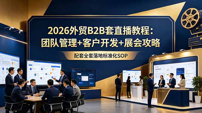 2026外贸B2B套直播教程:团队管理+客户开发+展会攻略,配套全套落地标准化SOP-小艾项目网