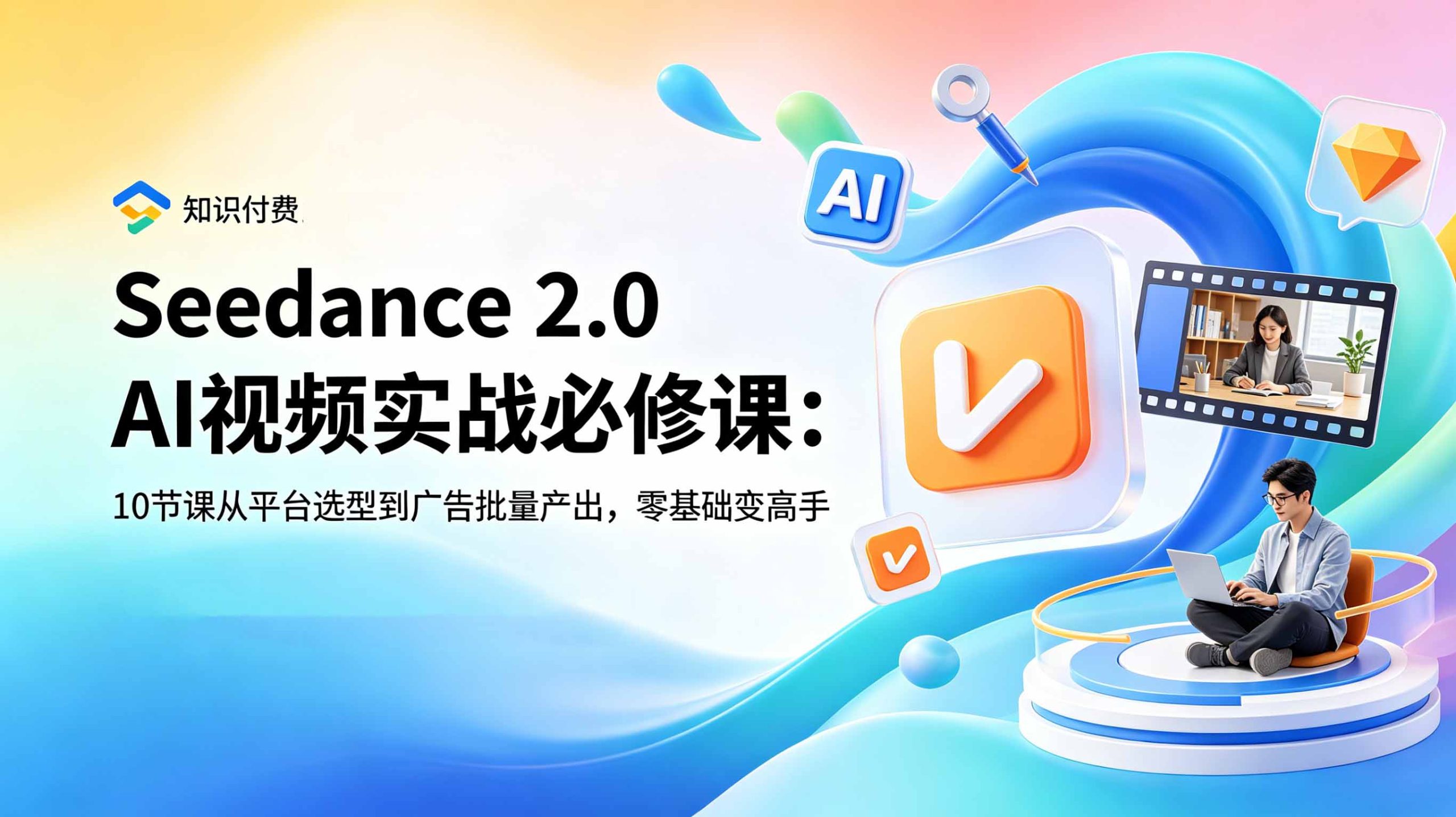 Seedance 2.0 AI视频实战必修课：10节课从平台选型到广告批量产出，零基础变高手-小艾项目网