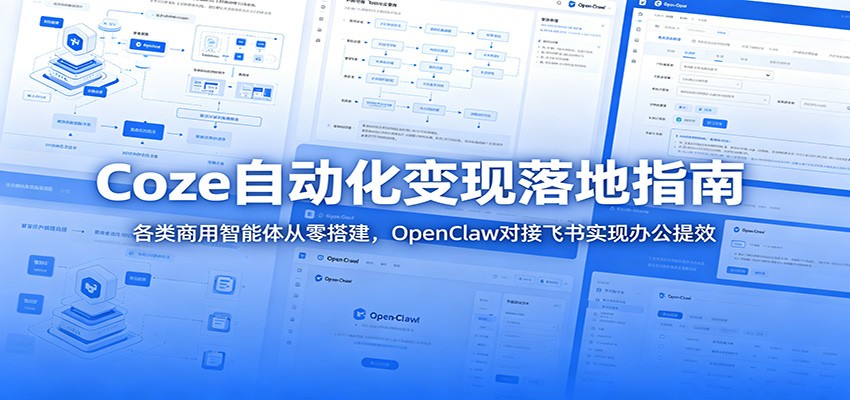 Coze自动化变现落地指南:各类商用智能体从零搭建,OpenClaw对接飞书实现办公提效-小艾项目网