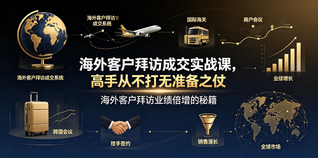 海外客户拜访成交实战课,高手从不打无准备之仗,海外客户拜访业绩倍增的秘籍-小艾项目网