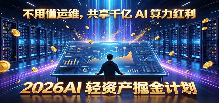 不用懂运维，共享千亿 AI 算力红利，2026AI 轻资产掘金计划-小艾项目网