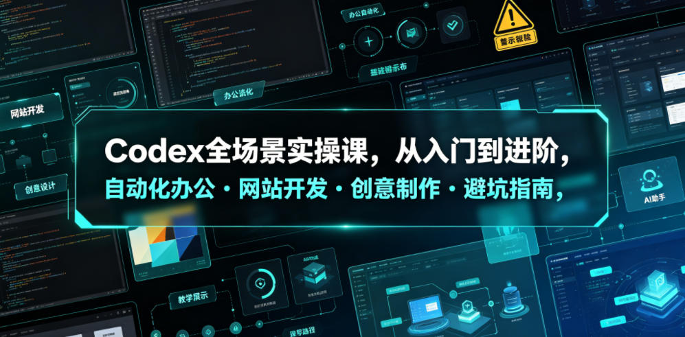 Codex全场景实操课，从入门到进阶，自动化办公・网站开发・创意制作・避坑指南，全流程教学-小艾项目网