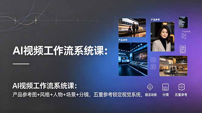 AI视频工作流系统课：产品参考图+风格+人物+场景+分镜，五重参考锁定视觉系统，稳定产出高质量视频-小艾项目网