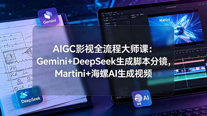 AIGC影视全流程大师课：Gemini+DeepSeek生成脚本分镜，Martini+海螺AI生成视频-小艾项目网