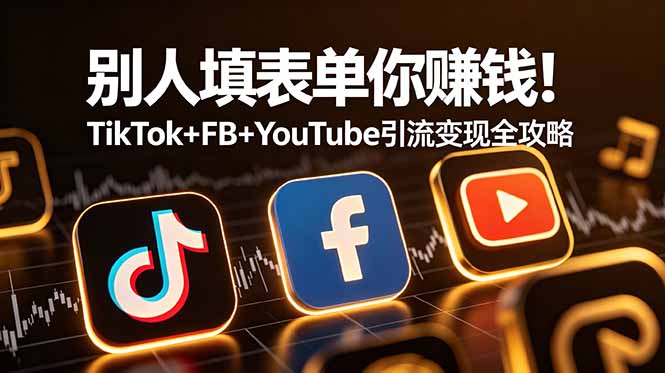 别人填表单你赚钱!TikTok+FB+YouTube 引流变现全攻略【原创双语字幕】-小艾项目网