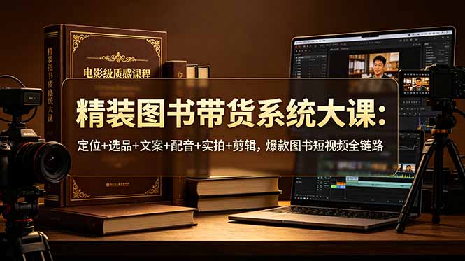 精装图书带货系统大课：定位+选品+文案+配音+实拍+剪辑，爆款图书短视频全链路-小艾项目网