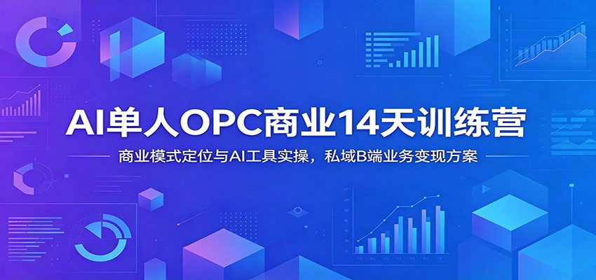 AI单人OPC商业14天训练营:商业模式定位与AI工具实操,私域B端业务变现方案-小艾项目网