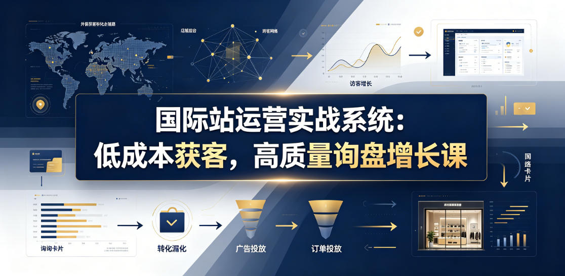 国际站运营实战系统：低成本获客，高质量询盘增长课(更新26年)-小艾项目网