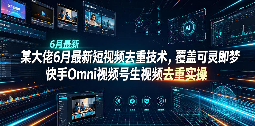 某大佬6月最新短视频去重技术,覆盖可灵即梦快手Omni视频号生视频去重实操-小艾项目网