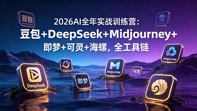 2026AI全年实战训练营：豆包+DeepSeek+Midjourney+即梦+可灵+海螺，全工具链-小艾项目网