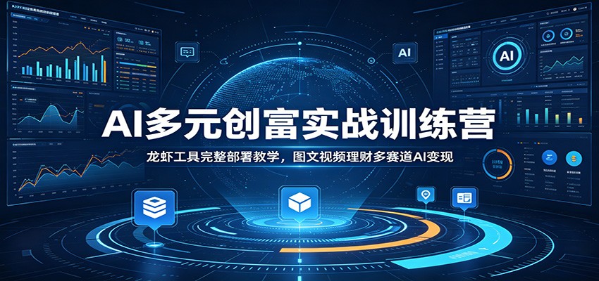 AI多元创富实战训练营：龙虾工具完整部署教学，图文视频理财多赛道AI变现-小艾项目网