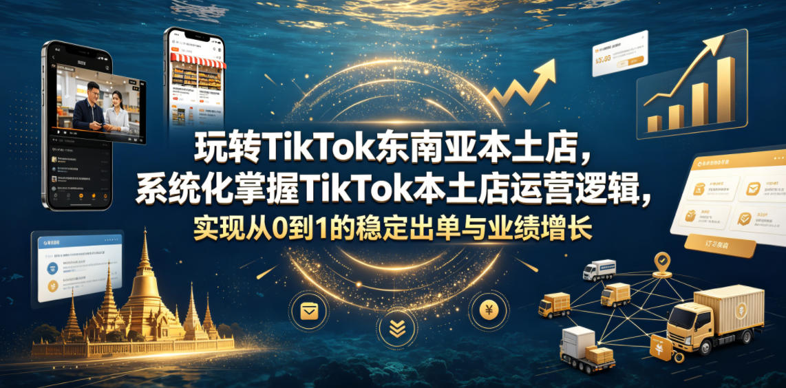 玩转TikTok东南亚本土店，系统化掌握TikTok本土店运营逻辑，实现从0到1的稳定出单与业绩增长-小艾项目网
