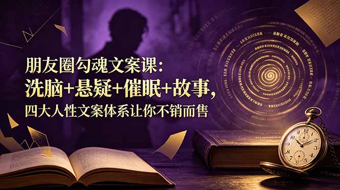 朋友圈勾魂文案课：洗脑+悬疑+催眠+故事，四大人性文案体系让你不销而售-小艾项目网